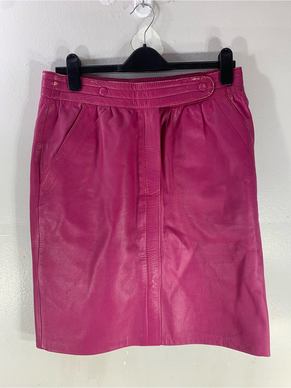 Vintage retro pink leather skirt